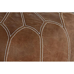 Avis Pegane Repose-pieds en cuir coloris marron - Longueur 48 x Profondeur 48 x Hauteur 35 cm