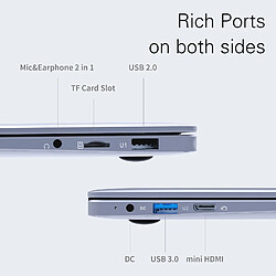 Avis Notebook Pc 14 Pouces Full HD Windows 11 Intel 2.48Ghz Ordi Portable 12Go+128Go YONIS