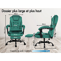 Acheter ALFORDSON Fauteuil de Bureau de Massage avec Repose-pieds Siège de jeu Exécutif