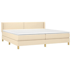 Avis Maison Chic Structures de lit + matelas,Lit à sommier tapissier avec matelas Crème 200x200 cm Tissu -MN71993