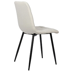 Decoshop26 Lot de 2 chaises de salle à manger en tissu crème pieds métal noir mat style moderne CDS101109