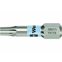 Wera TORX® Edelstahl Bits 25 mm 05 071034 001 T 20 6,3 mm (1/4``) Sechskant DIN 3126-C 6,3, ISO (05 071034 001)