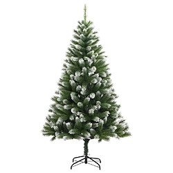 vidaXL Sapin de Noël artificiel à charnières avec neige floquée 240 cm