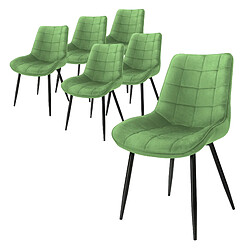 ML-Design Lot de 6 chaises Chaises de salle à manger Chaises de salon Chaise de cuisine Chaise rembourrée Velours