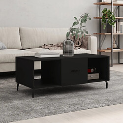 vidaXL Table basse noir 102x50x40 cm bois d'ingénierie