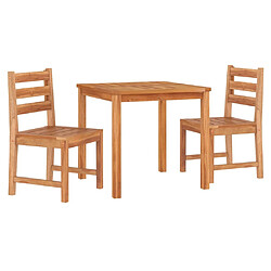 Avis Salle à dîner de jardin 3 pcs,Table et chaise à manger Bois de teck massif -MN33613