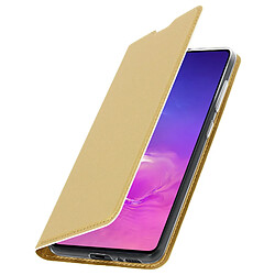 Housse Galaxy S10 Lite Étui Folio Porte-carte Support Vidéo Dux Ducis doré