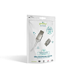 Greene Câble USB-C vers USB 2.0 avec Attache Charge et Synchronisation 1,2m Blanc