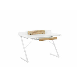 Beliani Bureau blanc / effet bois clair 120 x 60 cm FOCUS pas cher