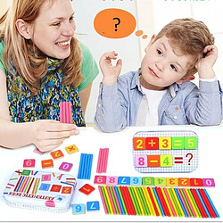 Totalcadeau Jeu d'apprentissage cartons et de bâtonnets pour maths Montessori