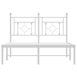 Maison Chic Cadre/structure de lit métal et tête de lit pour adulte - Lit Moderne Chambre blanc 120x200 cm -MN93002 pas cher