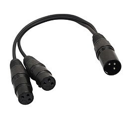 1x XLR 3 Broches Femêlle À 2x XLR Adaptateur Splitteur Y Câble Extendeur Pour Stéréo 1ft