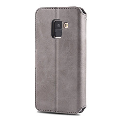 Avis Wewoo Housse Coque Pour Galaxy A6 2018 AZNS Étui en cuir avec rabat magnétique et texture de mollet support et logements cartes et cadre photo Gris