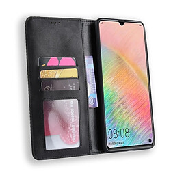 Acheter Wewoo Housse Coque Étui en cuir à boucle magnétique avec texture rétro et pour HuMate 20 X, support emplacements pour cartes porte-monnaie (noir)