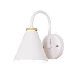 Stoex Applique Murale Moderne en Bois Applique Murale Minimaliste Rétro (Blanc) Lampe Murale Nordique Pour Salon Chambre Étude Porche Couloir E27