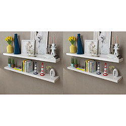 Maison Chic Lot de 4 Étagères murales,Étagère Rangement flottate Blanc 120 cm -MN32107