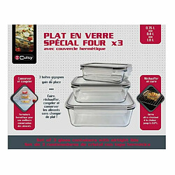 Acheter Cuisy Plats à four en verre avec couvercles hermétiques (Lot de 3).