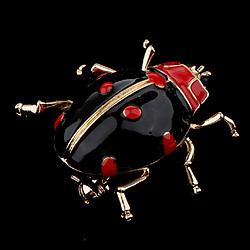 Acheter Émail coccinelle bug insecte broche broche femmes mode bijoux noir