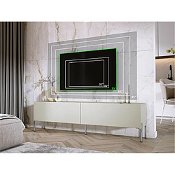 3XELIVING Meuble TV en couleur Cachemire avec pieds droits en chrome, D: l : 170 cm, H : 52 cm, P : 32 cm pas cher