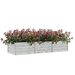 Avis Maison Chic Jardinière,Lit surélevé de jardin - Bac à fleurs - pot de fleur 240x80x45 cm Acier galvanisé Argenté -GKD98499