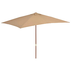 Maison Chic Parasol Jardin | Parasol d'extérieur avec mat en bois 200 x 300 cm Taupe - GKD35597