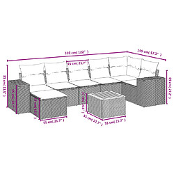 Avis Maison Chic Ensemble Tables et chaises d'extérieur 8 pcs avec coussins,Salon de jardin noir résine tressée -GKD928809