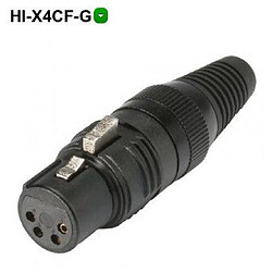 XLR femelle droit Hicon HI-X4CF-G Nombre de pôles: 4 noir 1 pc(s)