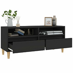 Maison Chic Meuble TV scandinave - Banc TV pour salon noir 100x34,5x44,5 cm bois d'ingénierie -MN43729 pas cher