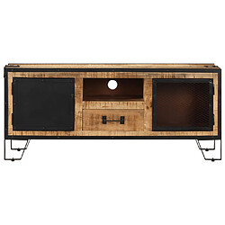 Avis vidaXL Meuble TV 110x31x46 cm Bois de manguier brut