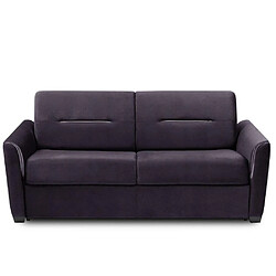 Inside 75 Canapé convertible EXPRESS AMAZONE 120cm comfort BULTEX® 12cm sommier lattes RENATONISI cuir vachette violet 