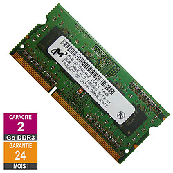 Barrette Mémoire 2Go RAM DDR3 Micron MT8JSF25664HZ-1G4D1 SO-DIMM PC3-10600 1333MHz 1Rx8 - Reconditionné