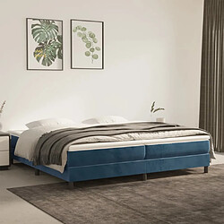 Maison Chic Lit Adulte - Lit simple Lit à sommier tapissier et matelas moelleux - Meuble de Chambre - Bleu foncé 200x200cm Velours -MN30229