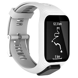 Bracelet en silicone souple blanc pour votre TomTom Sport Runner 2/3