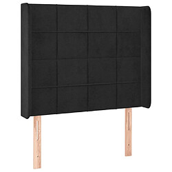 Avis Maison Chic Tête de lit scandinave à LED,meuble de chambre Noir 83x16x118/128 cm Velours -MN41912