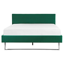 Acheter Beliani Lit double en velours vert 160 x 200 cm BELLOU