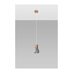 Luminaire Center Suspension Qubic Dome Bois,béton Bois gris,naturel 1 ampoule 120cm