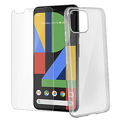 Avizar Coque Google Pixel 4 Silicone Souple et Film Verre Trempé 9H transparent