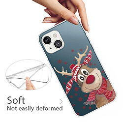 Coque en TPU antichoc, motif de Noël, antichute pour votre iPhone 14 Plus - Cerf souriant