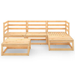 Maison Chic Ensemble de salle à manger de jardin 5 pcs,Table et chaises d'extérieur Bois de pin massif -GKD579801