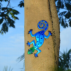 Acheter Métal Gecko Décoration Murale Lézard Accrocher Pour La Maison Jardin Patio Clôture Ornement Bleu 2