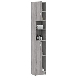 Acheter Maison Chic Armoire de bain,Meuble de rangement de salle de bain,Meuble haut Sonoma gris 32x25,5x190 cm Bois d'ingénierie -GKD246916