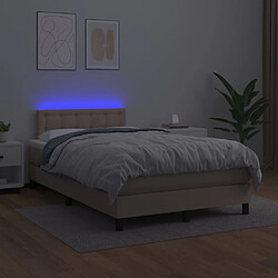 Avis vidaXL Sommier à lattes de lit avec matelas LED Cappuccino 120x200 cm