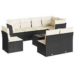 Maison Chic Salon de jardin 9 pcs avec coussins | Ensemble de Table et chaises | Mobilier d'Extérieur noir résine tressée -GKD71662