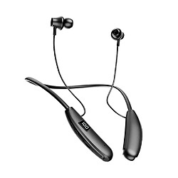 General Casque tour de cou Bluetooth avec 24 heures de lecture, pilotes 0,4 pouces, charge rapide USB-C, construction pliable et légère, étanche Ipx5, pour le sport, la musique, les conférences(noir)