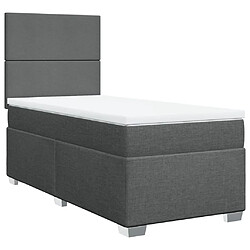 Vidaxl Sommier à lattes de lit avec matelas Gris foncé 100x200cm Tissu