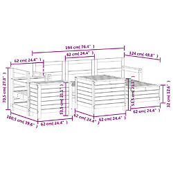 vidaXL Salon de jardin 7 pcs bois de pin imprégné pas cher