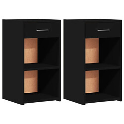 vidaXL Tables de chevet 2 pcs noir 35x34x65 cm bois d’ingénierie