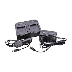 vhbw Chargeur de batterie double compatible avec Panasonic DMW-BCE10E, VW-VBJ10, VW-VBJ10E batterie appareil photo digital, DSLR, action cam