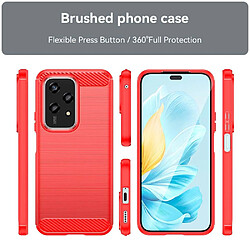 Htdmobiles Coque pour Honor 200 Lite 5G - housse etui silicone gel carbone + verre trempe - ROUGE