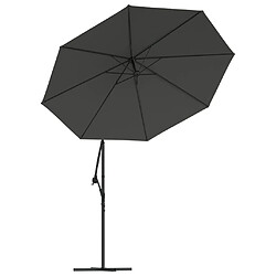 Maison Chic Parasol Jardin | Parasol en porte-à-faux LED et mat en acier 300cm Anthracite - GKD49188 pas cher